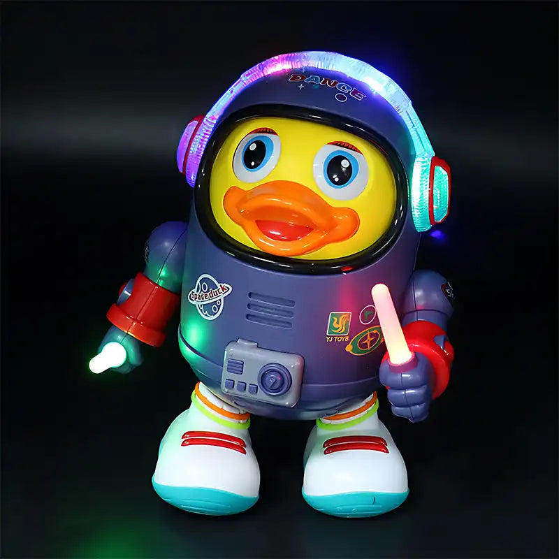 Dancing Space Duck Crawling Toy for Toddlers with Lights and Music