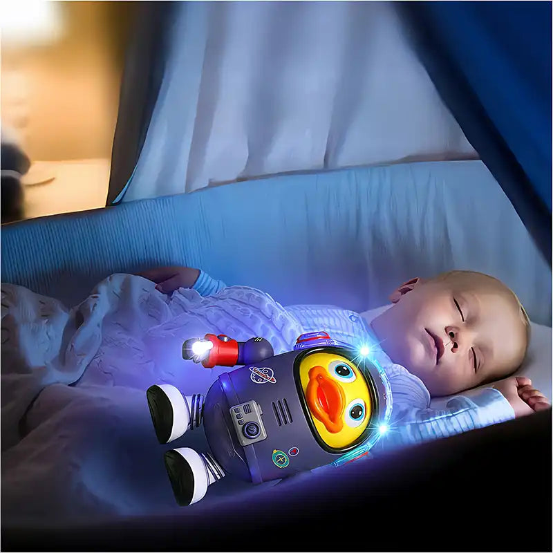 Dancing Space Duck Crawling Toy for Toddlers with Lights and Music