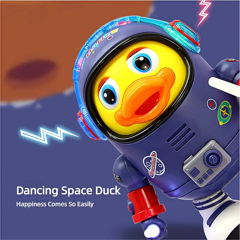 Dancing Space Duck Crawling Toy for Toddlers with Lights and Music