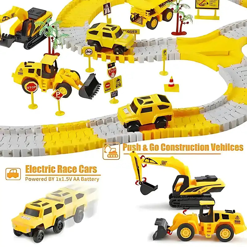 Exciting 276 PCS Construction Race Track Set for Little Engineers! - CutePopToy