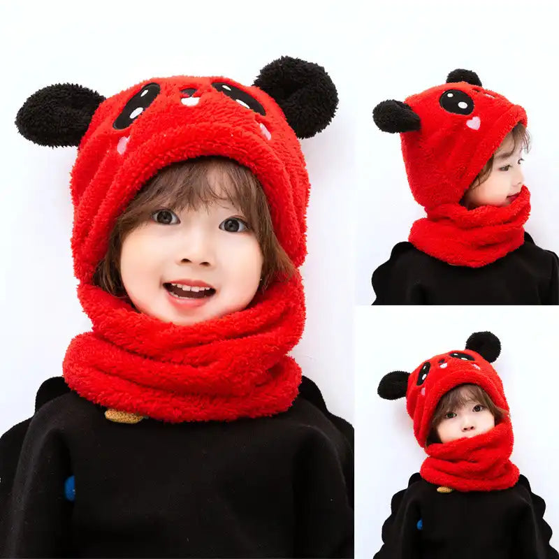 Funny Plush Animal Hat and Scarf 2 in 1