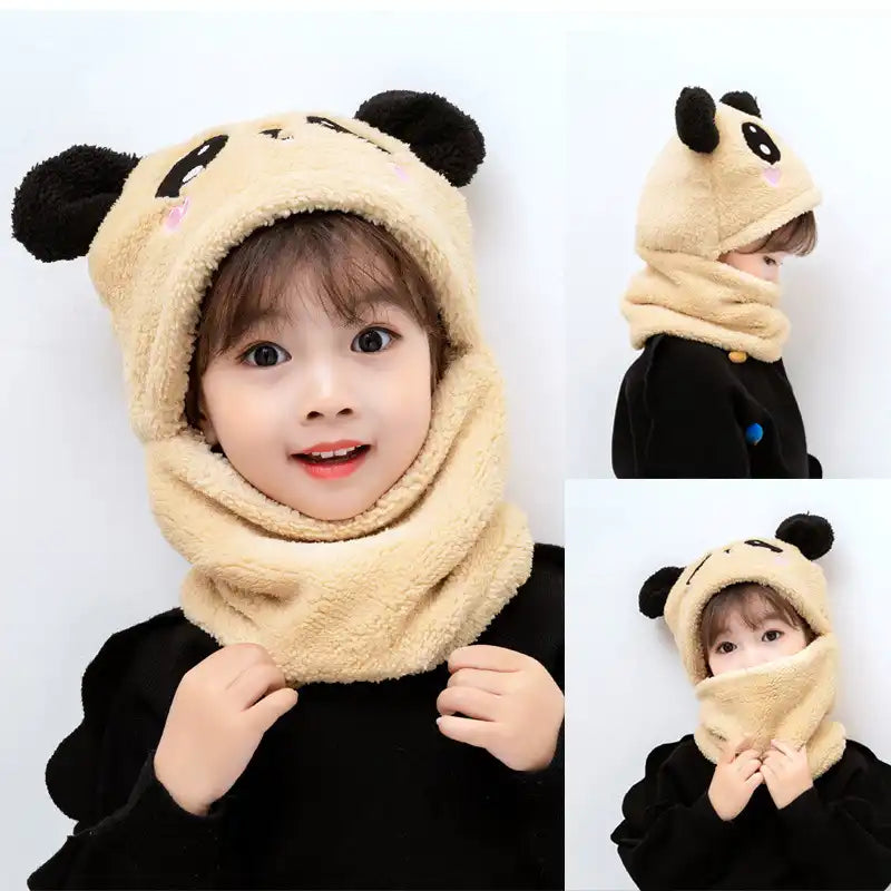 Funny Plush Animal Hat and Scarf 2 in 1