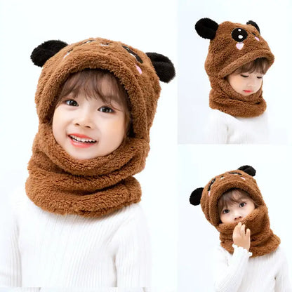 Funny Plush Animal Hat and Scarf 2 in 1