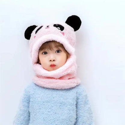 Funny Plush Animal Hat and Scarf 2 in 1