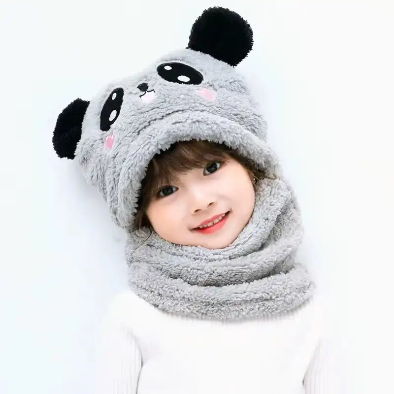 Funny Plush Animal Hat and Scarf 2 in 1