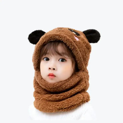 Funny Plush Animal Hat and Scarf 2 in 1