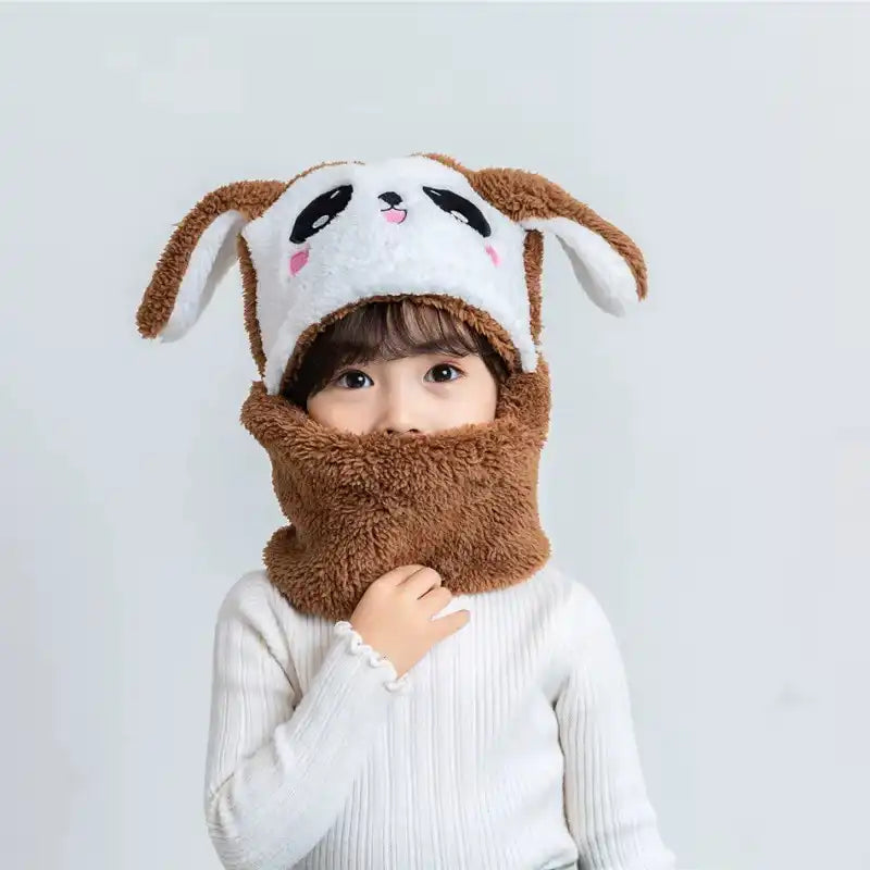 Funny Plush Animal Hat and Scarf 2 in 1