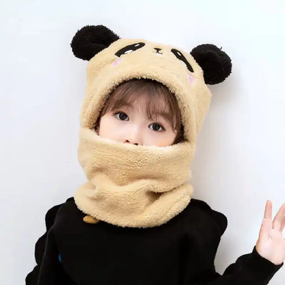 Funny Plush Animal Hat and Scarf 2 in 1