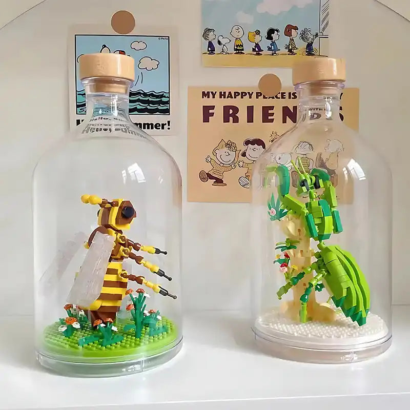 Insect Discovery Building Blocks with Glass Showcase - CutePopToy