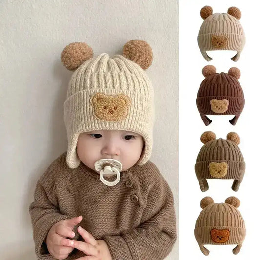 Knitted Baby Cap With Earflaps - CutePopToy