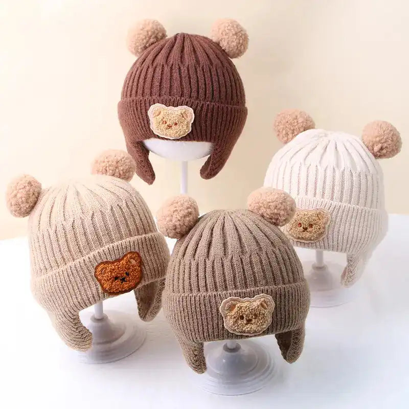 Knitted Baby Cap With Earflaps - CutePopToy