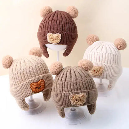 Knitted Baby Cap With Earflaps - CutePopToy