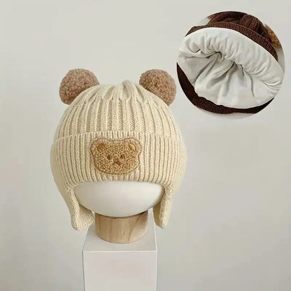 Knitted Baby Cap With Earflaps - CutePopToy