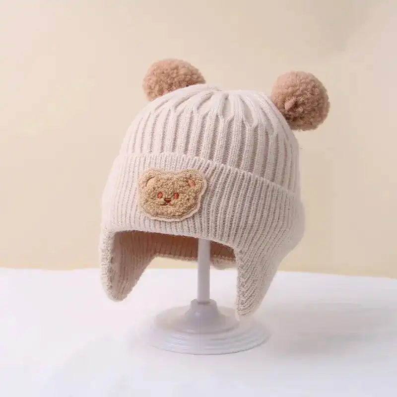 Knitted Baby Cap With Earflaps - CutePopToy