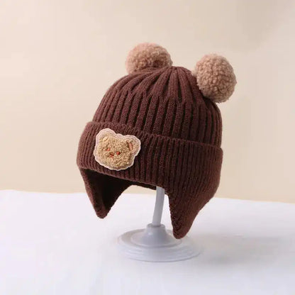 Knitted Baby Cap With Earflaps - CutePopToy