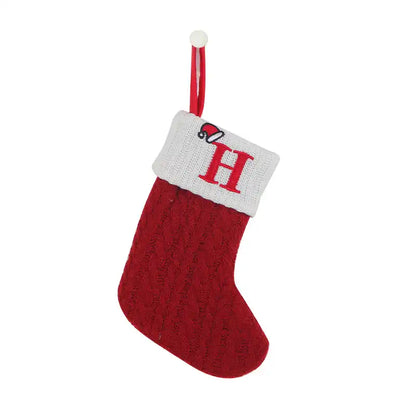 Letter Knitted Christmas Socks Christmas Tree Decoration Candy Gift Bag - CutePopToy