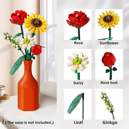 DIY Mini Flower Bouquet Building Sets Artificial Flowers Toy - CutePopToy