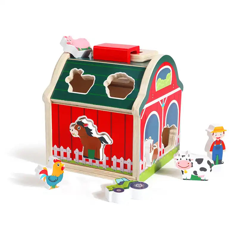 Montessori Farm Playset with Shape Sorting for Toddlers - CutePopToy