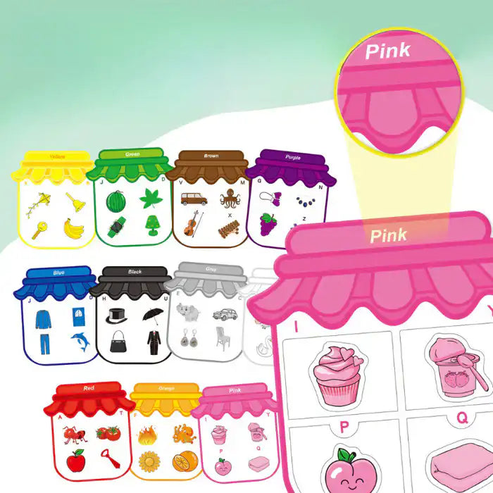 Montessori Inspired Color Sorting Jar Magnetic Stickers - CutePopToy