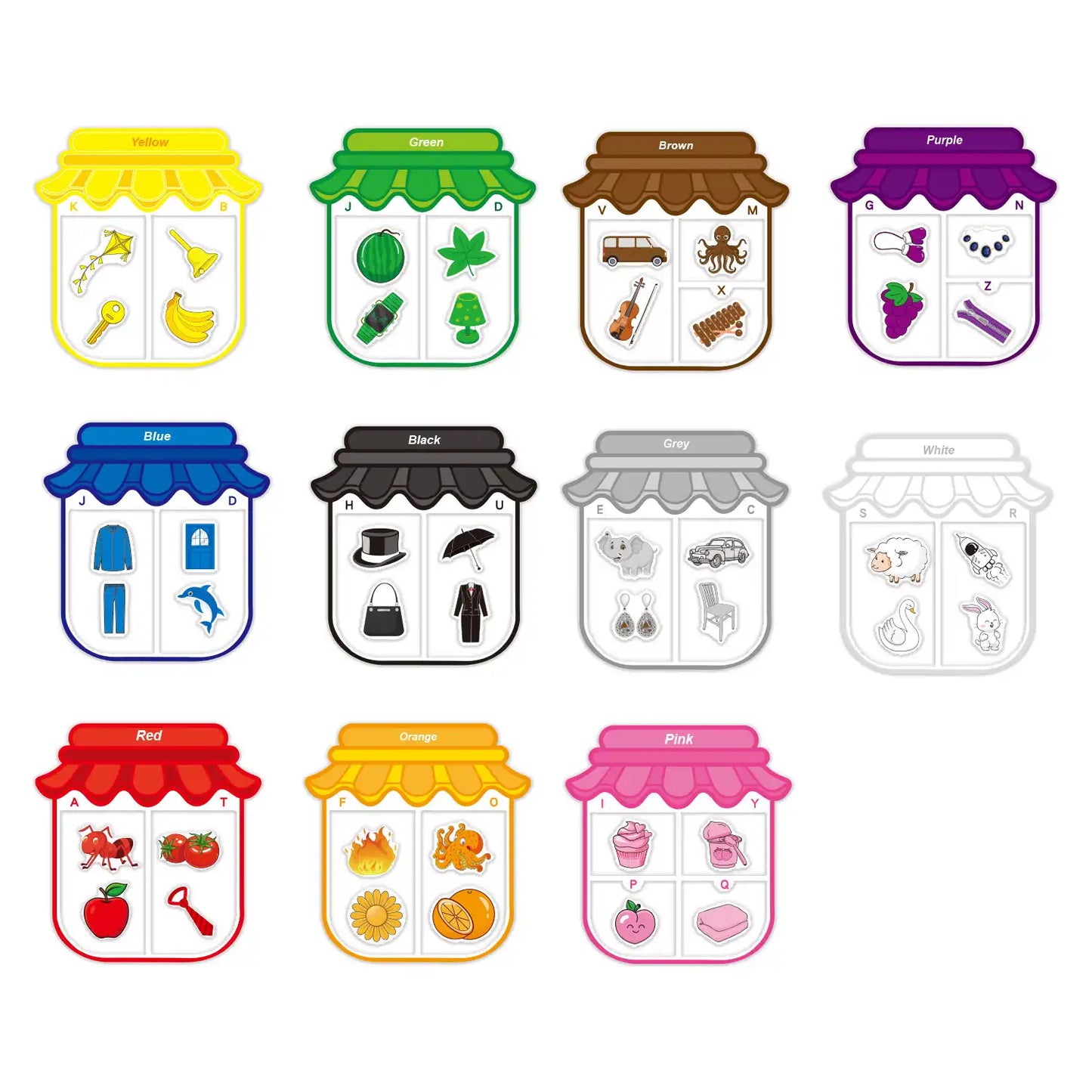 Montessori Inspired Color Sorting Jar Magnetic Stickers - CutePopToy
