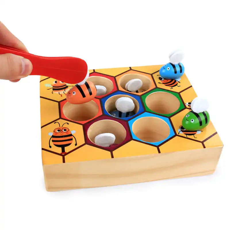 Montessori Wooden Bee Catching Toy - CutePopToy