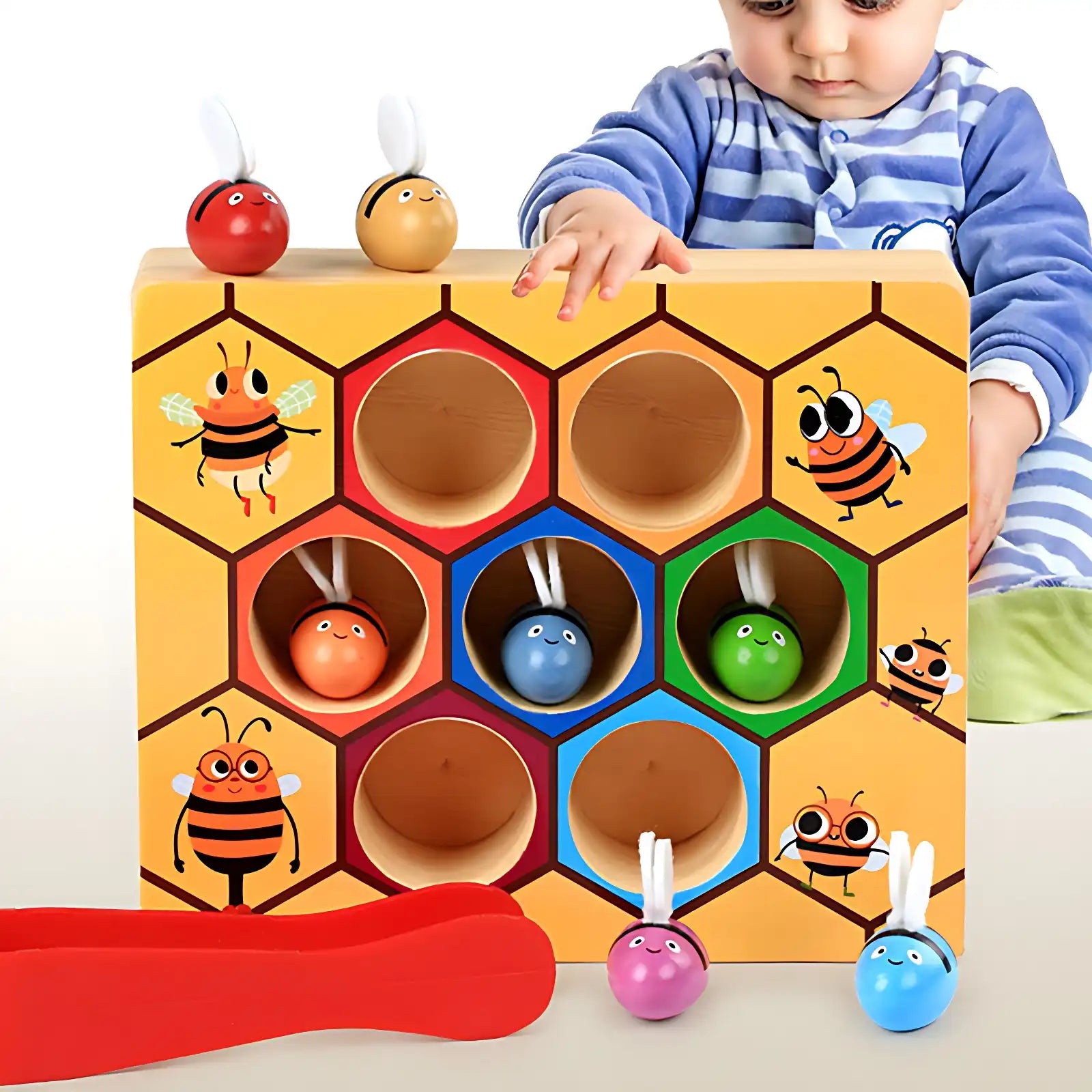 Montessori Wooden Bee Catching Toy - CutePopToy