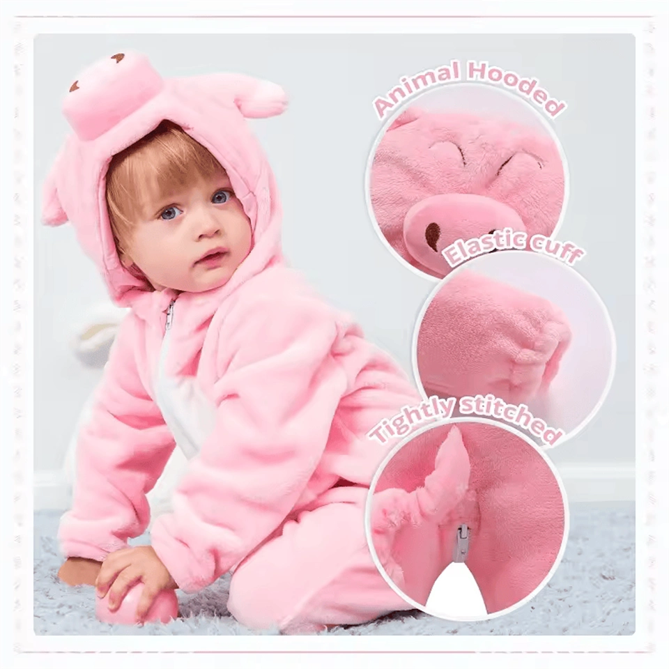 Pink Pig Baby Romper - Halloween Costume & Winter Wear