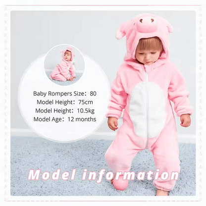 Pink Pig Baby Romper - Halloween Costume & Winter Wear