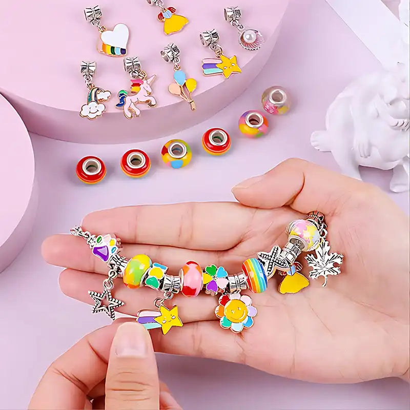 Rainbow Sparkle DIY Bracelet Kit for Kids - CutePopToy