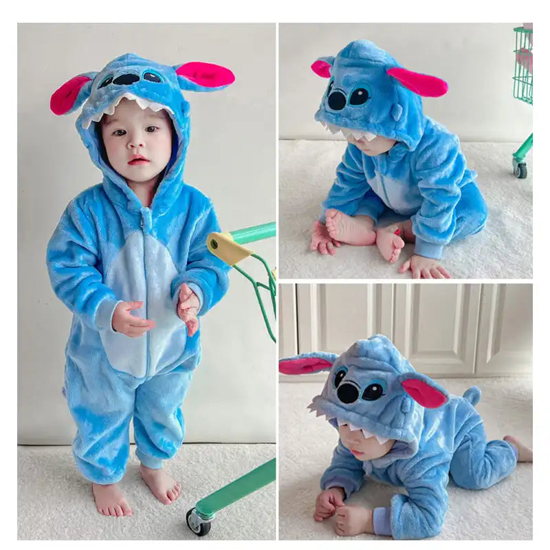 Soft Velvet Baby Animal Jumpsuit