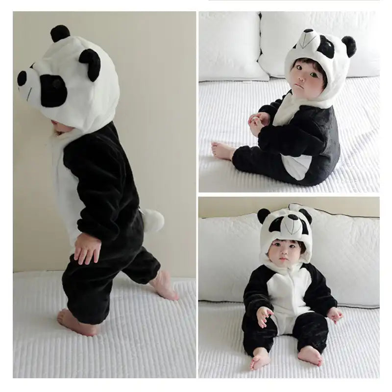 Soft Velvet Baby Animal Jumpsuit