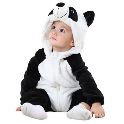 Soft Velvet Baby Animal Jumpsuit