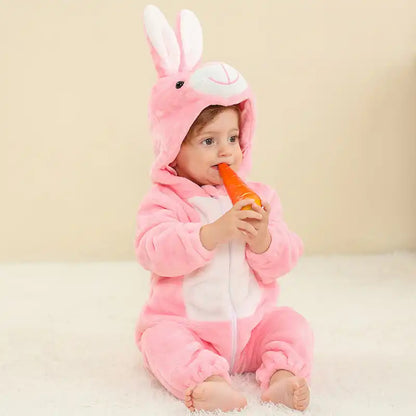 Soft Velvet Baby Animal Jumpsuit