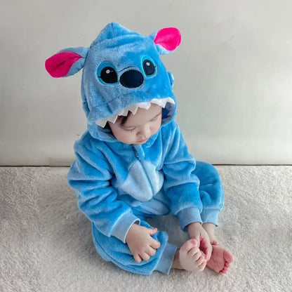 Soft Velvet Baby Animal Jumpsuit