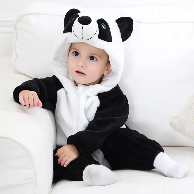 Soft Velvet Baby Animal Jumpsuit