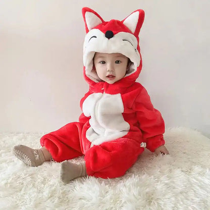 Soft Velvet Baby Animal Jumpsuit