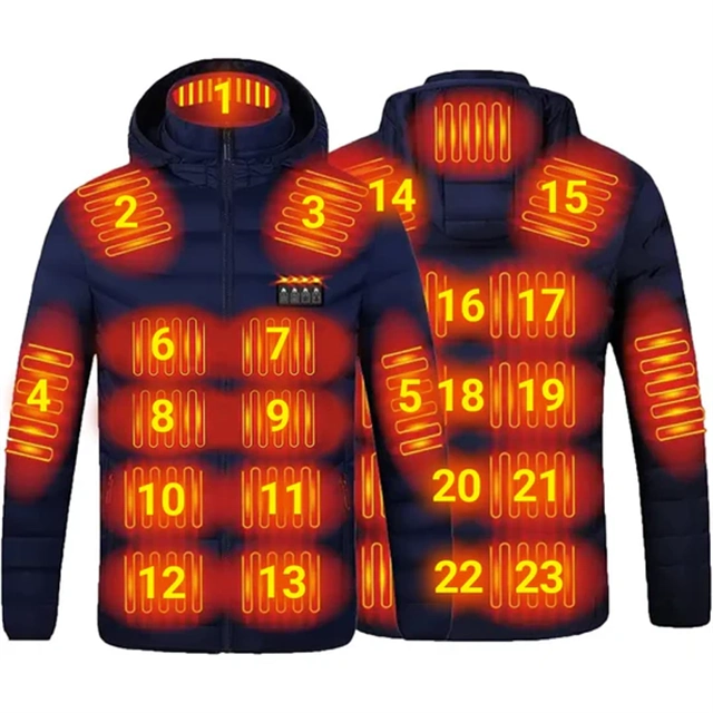 Unisex 23 Zones Heated Jacket with Hood