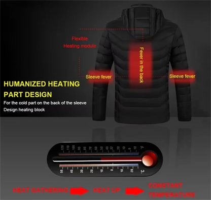 Unisex 23 Zones Heated Jacket with Hood