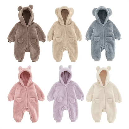 Warm Fleece Baby Romper - Animal Jumpsuit for 0-2Y