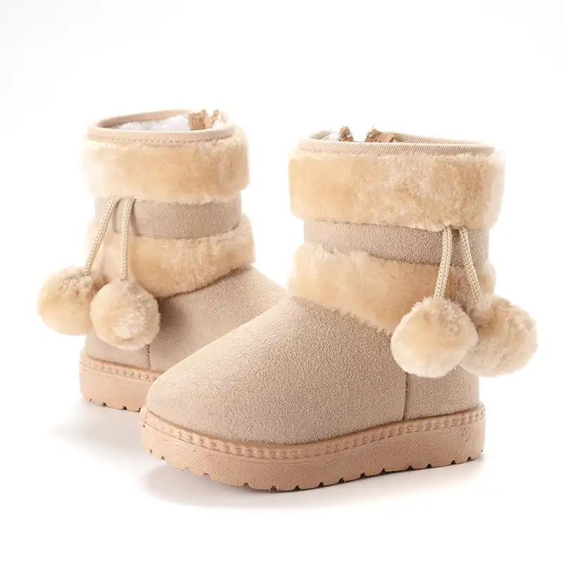 Warm Girls' Snow Hiking Boots - Soft Fleece Lining and Non-Slip Sole - CutePopToy