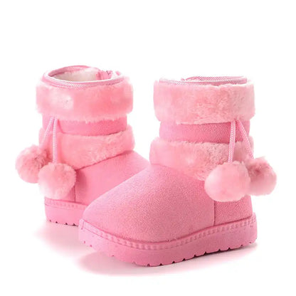 Warm Girls' Snow Hiking Boots - Soft Fleece Lining and Non-Slip Sole - CutePopToy