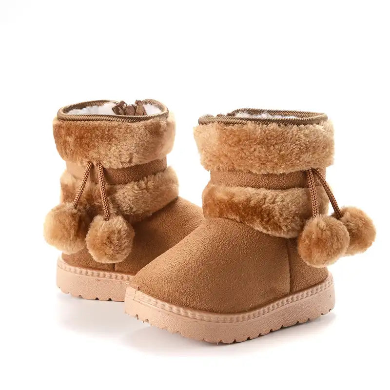 Warm Girls' Snow Hiking Boots - Soft Fleece Lining and Non-Slip Sole - CutePopToy