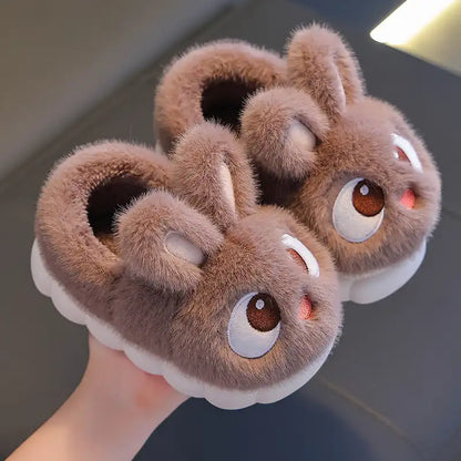 Winter Cute Big Eyes Bunny Plush Slippers and Shoes (Boys and Girls) - CutePopToy