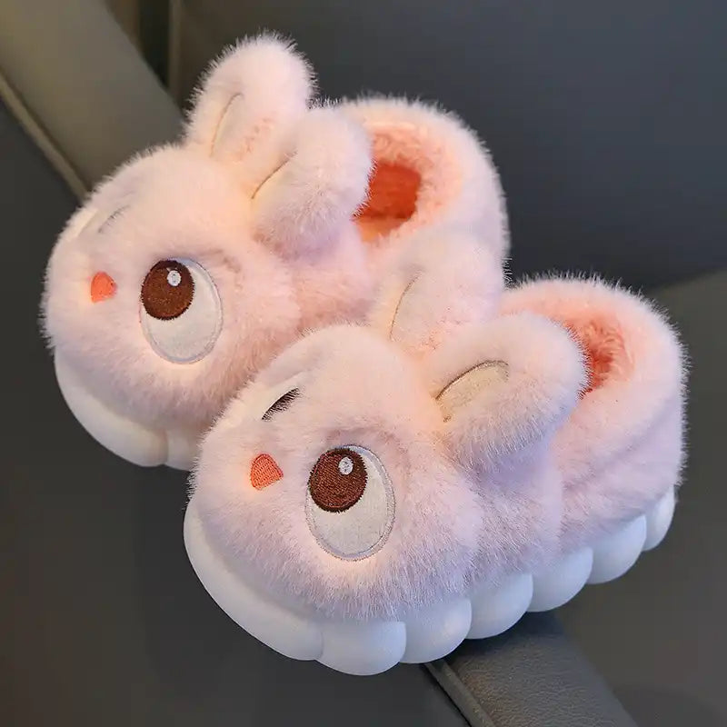 Winter Cute Big Eyes Bunny Plush Slippers and Shoes (Boys and Girls) - CutePopToy