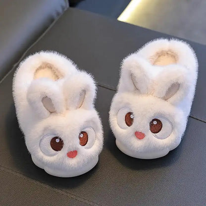 Winter Cute Big Eyes Bunny Plush Slippers and Shoes (Boys and Girls) - CutePopToy