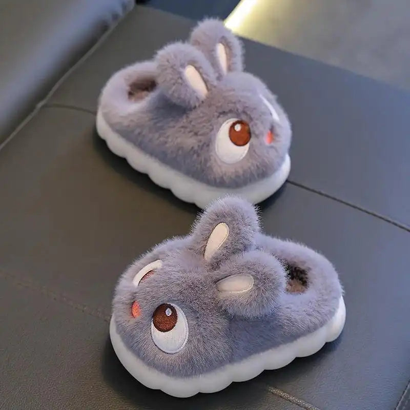 Winter Cute Big Eyes Bunny Plush Slippers and Shoes (Boys and Girls) - CutePopToy