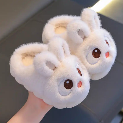 Winter Cute Big Eyes Bunny Plush Slippers and Shoes (Boys and Girls) - CutePopToy