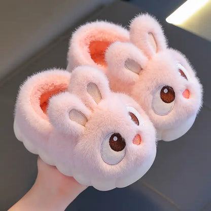 Winter Cute Big Eyes Bunny Plush Slippers and Shoes (Boys and Girls) - CutePopToy