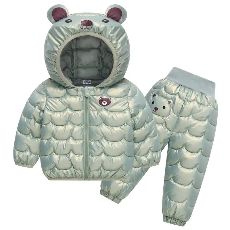 ❄️🐻❄️Winter Teddy Bear Kids Hooded Jacket Set❄️🐻❄️