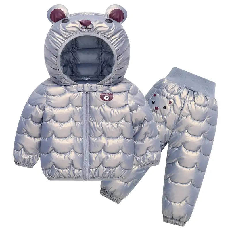 ❄️🐻❄️Winter Teddy Bear Kids Hooded Jacket Set❄️🐻❄️